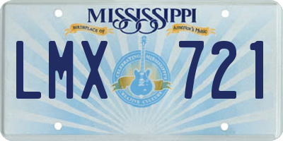MS license plate LMX721