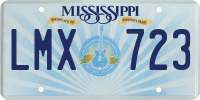 MS license plate LMX723