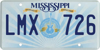 MS license plate LMX726
