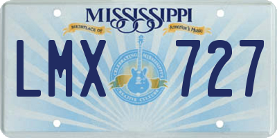 MS license plate LMX727