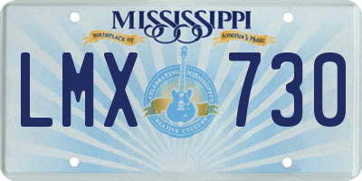 MS license plate LMX730