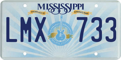 MS license plate LMX733