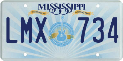 MS license plate LMX734