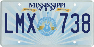 MS license plate LMX738