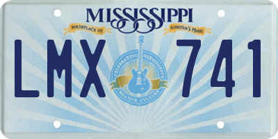 MS license plate LMX741
