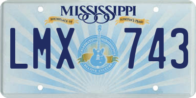MS license plate LMX743