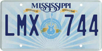 MS license plate LMX744