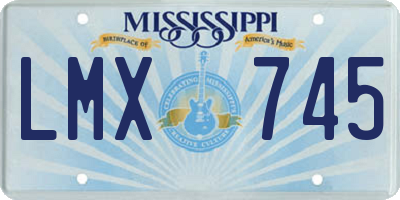 MS license plate LMX745