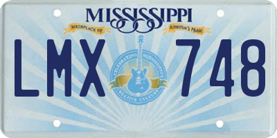 MS license plate LMX748