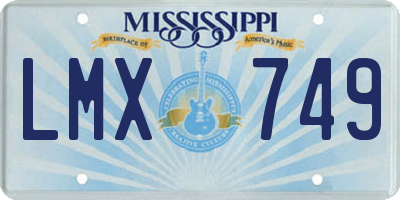 MS license plate LMX749
