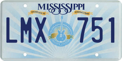 MS license plate LMX751