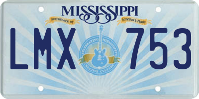 MS license plate LMX753
