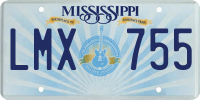 MS license plate LMX755