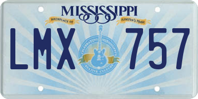 MS license plate LMX757