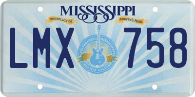MS license plate LMX758