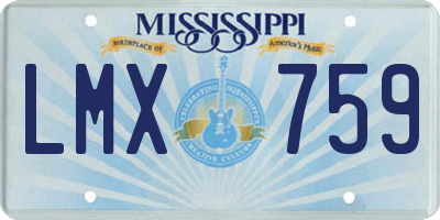 MS license plate LMX759