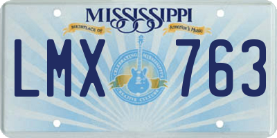 MS license plate LMX763