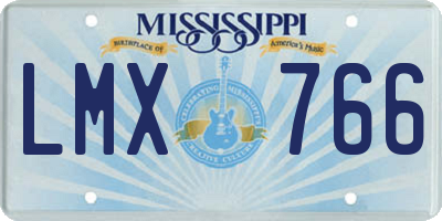 MS license plate LMX766