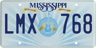 MS license plate LMX768
