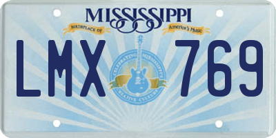 MS license plate LMX769