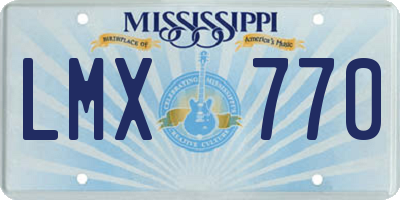 MS license plate LMX770