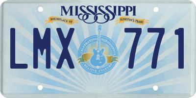 MS license plate LMX771