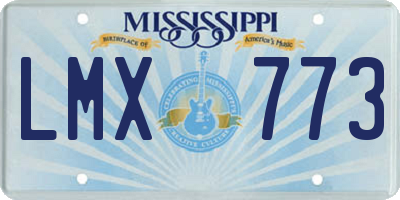 MS license plate LMX773