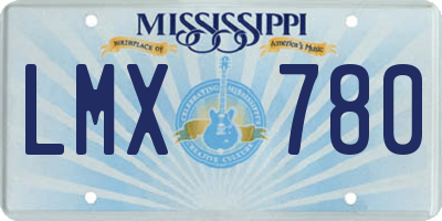 MS license plate LMX780