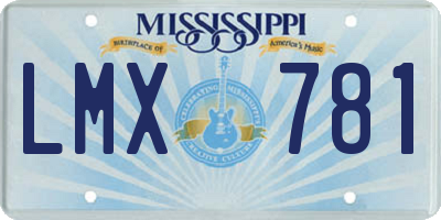 MS license plate LMX781