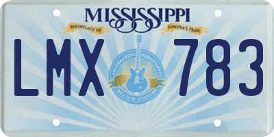 MS license plate LMX783