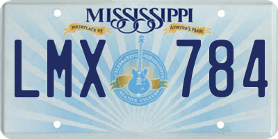 MS license plate LMX784