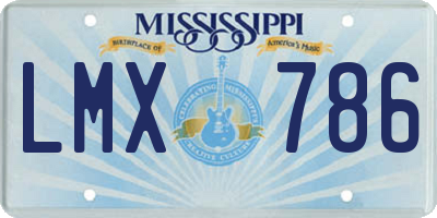 MS license plate LMX786