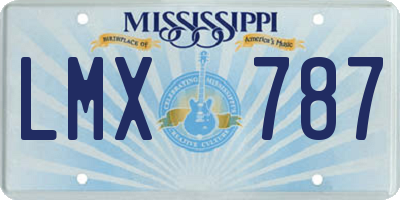 MS license plate LMX787