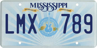 MS license plate LMX789