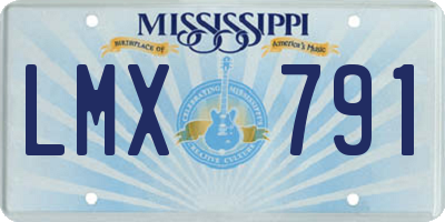 MS license plate LMX791