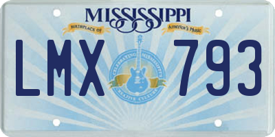 MS license plate LMX793
