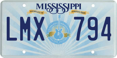 MS license plate LMX794