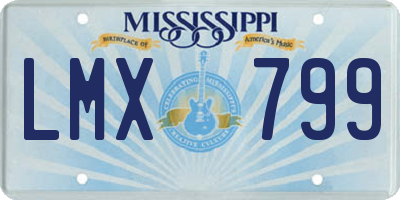 MS license plate LMX799