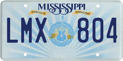 MS license plate LMX804