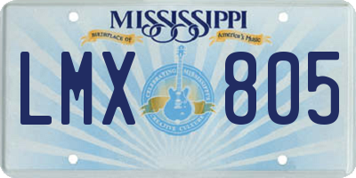MS license plate LMX805