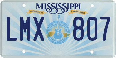 MS license plate LMX807
