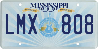 MS license plate LMX808