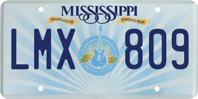 MS license plate LMX809