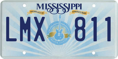 MS license plate LMX811