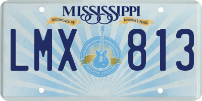 MS license plate LMX813