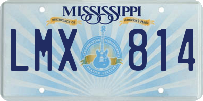 MS license plate LMX814