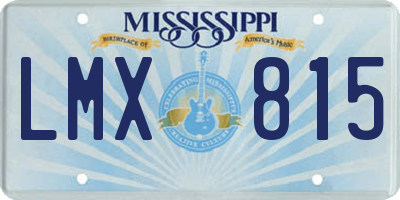 MS license plate LMX815
