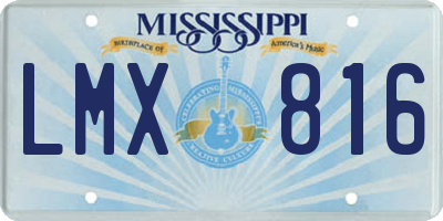 MS license plate LMX816