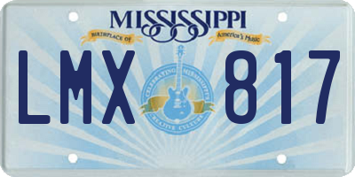 MS license plate LMX817
