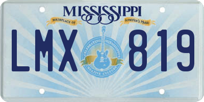 MS license plate LMX819